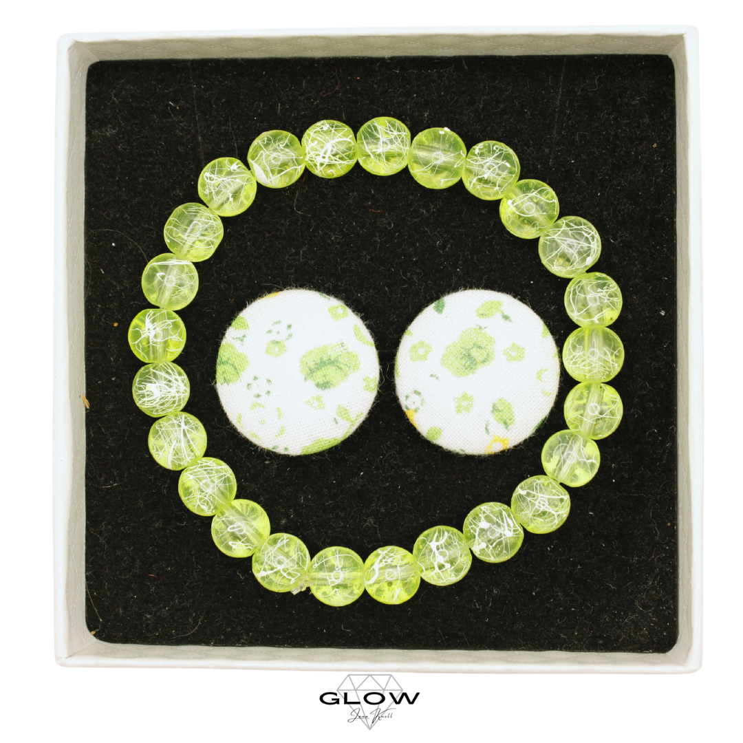 Schmuckset / Perlenarmband und Ohrstecker