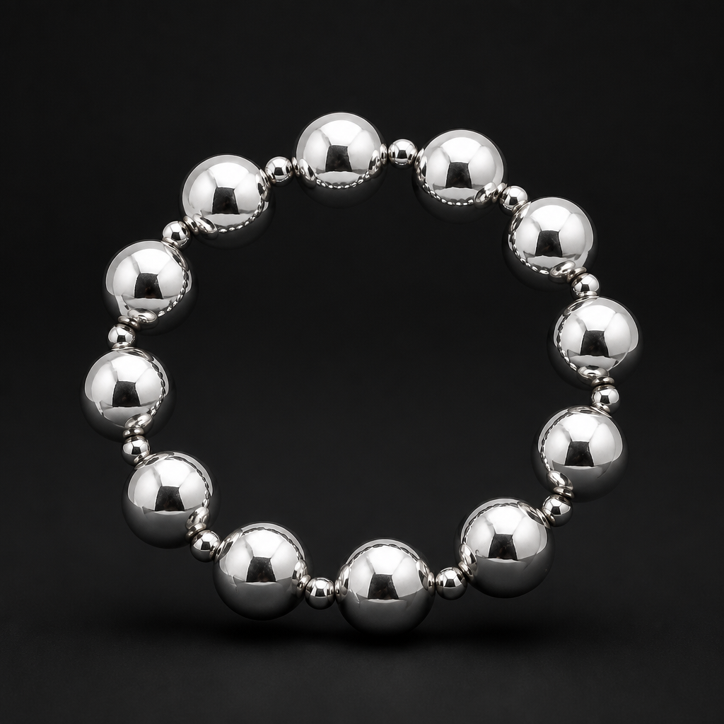 Statement Perlenarmband "Silver"