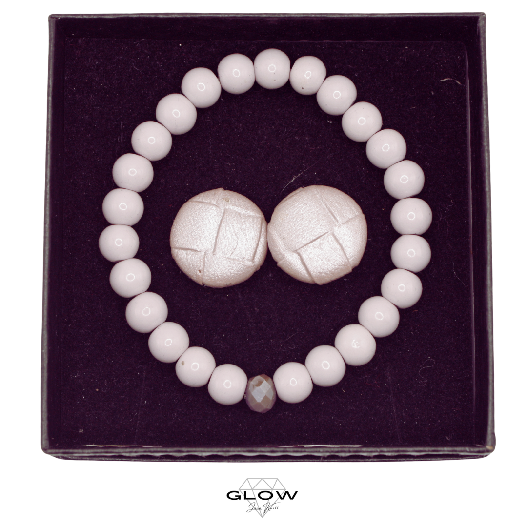 Schmuckset / Perlenarmband und Ohrstecker