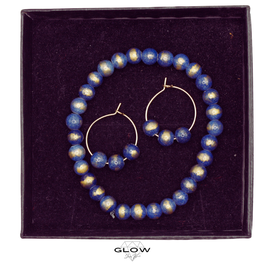 Schmuckset / Perlenarmband und Ohrhänger