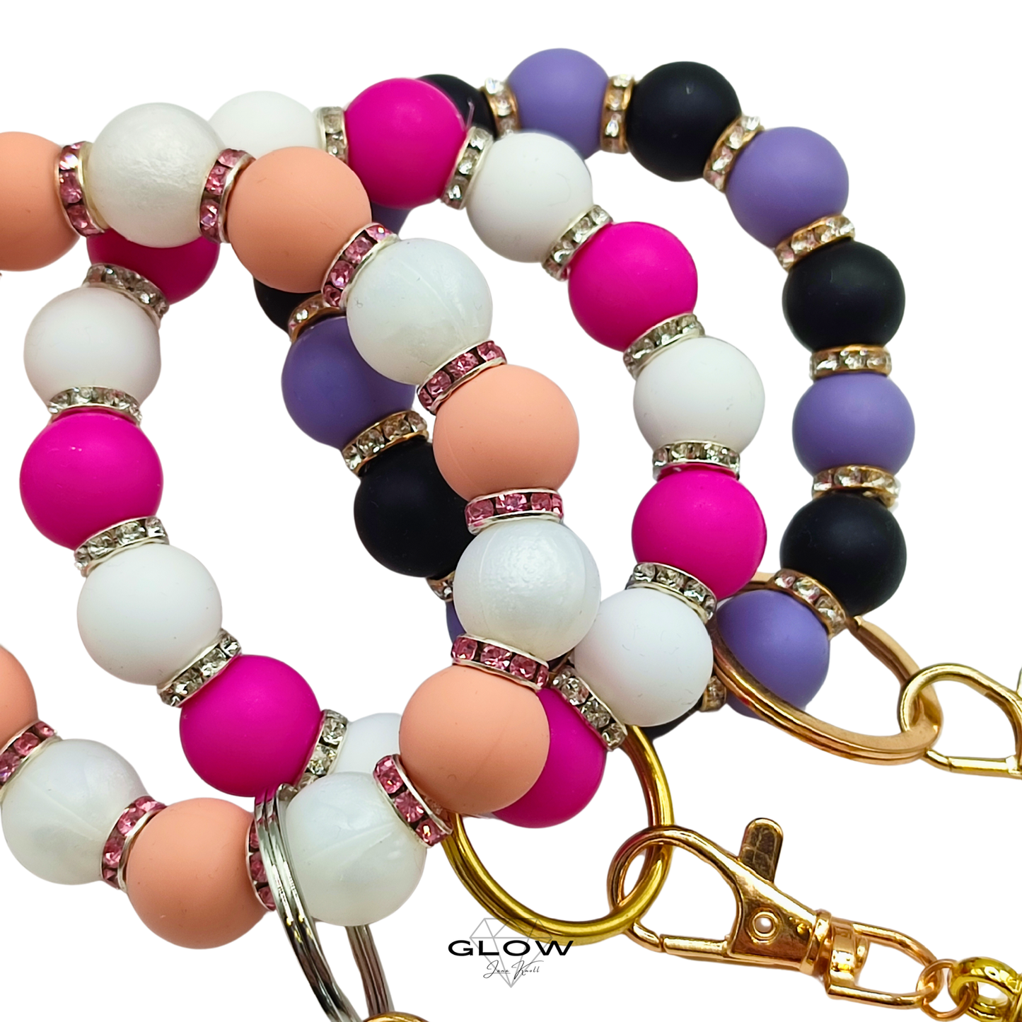 Silikonperlen-Schlüsselanhänger mit Lederquaste