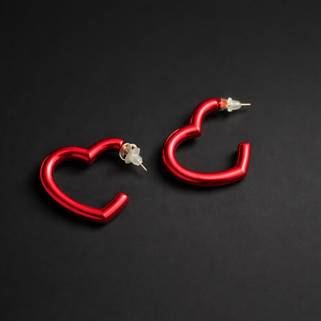 Herz-Creolen „Red Passion“