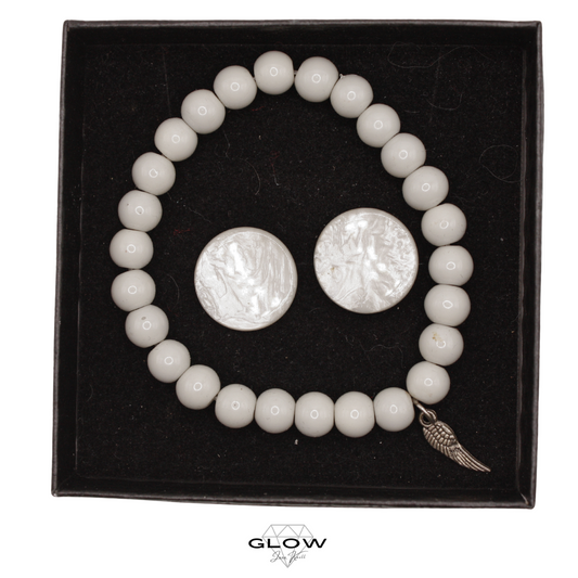 Schmuckset / Perlenarmband und Ohrstecker