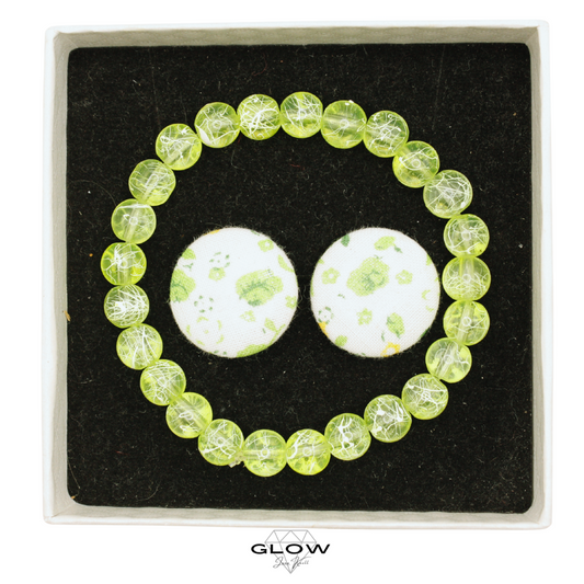 Schmuckset / Perlenarmband und Ohrstecker