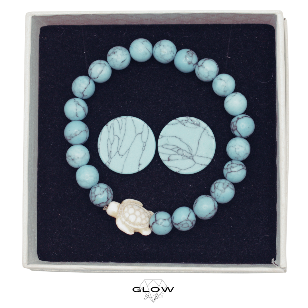 Schmuckset / Perlenarmband und Ohrstecker