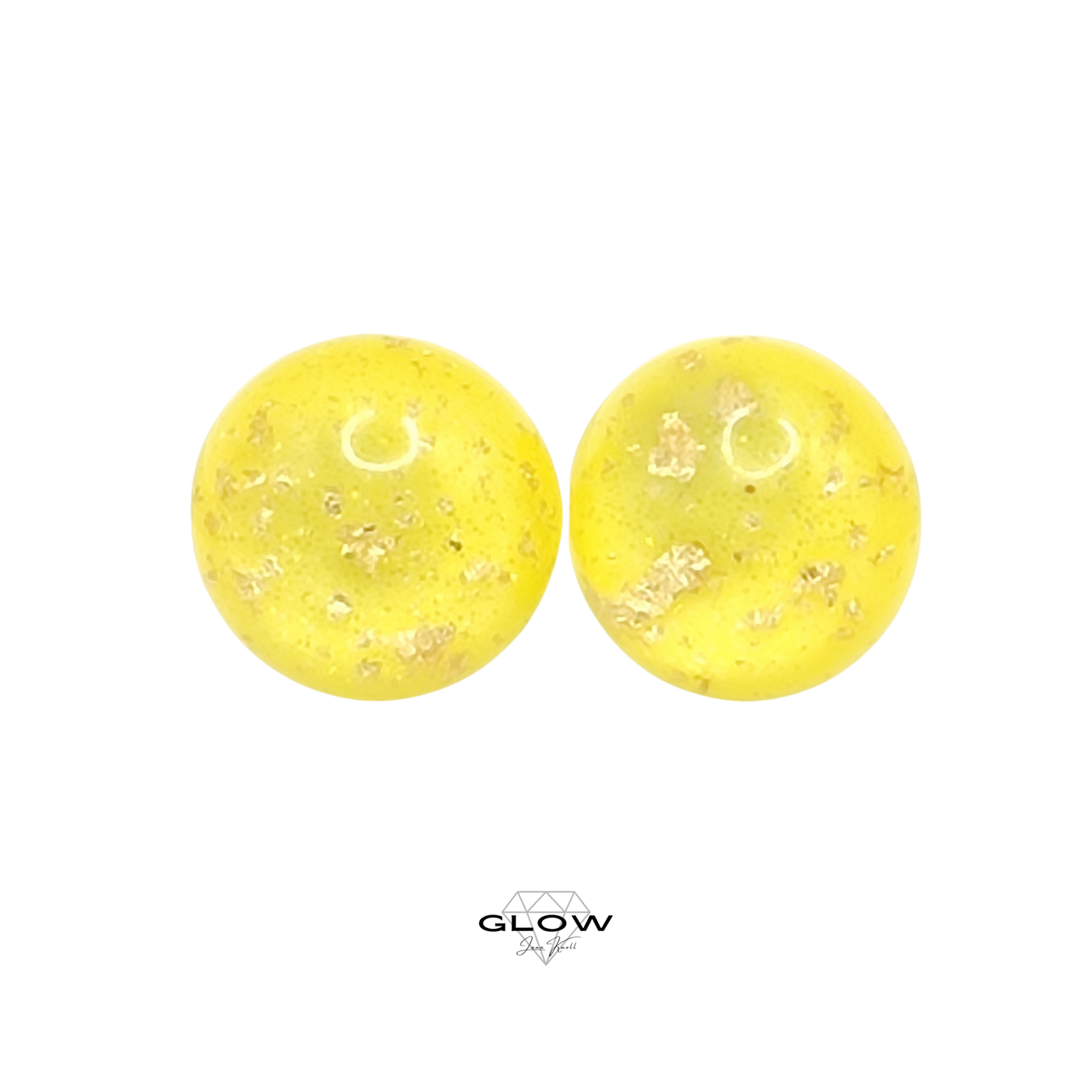 Kuppel-Ohrstecker mit Goldflitter