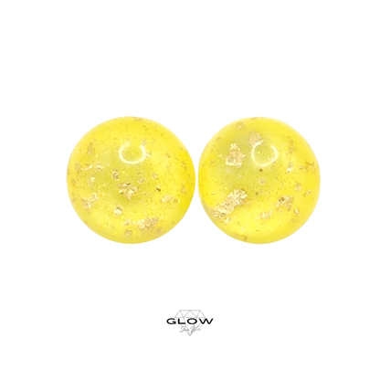 Kuppel-Ohrstecker mit Goldflitter