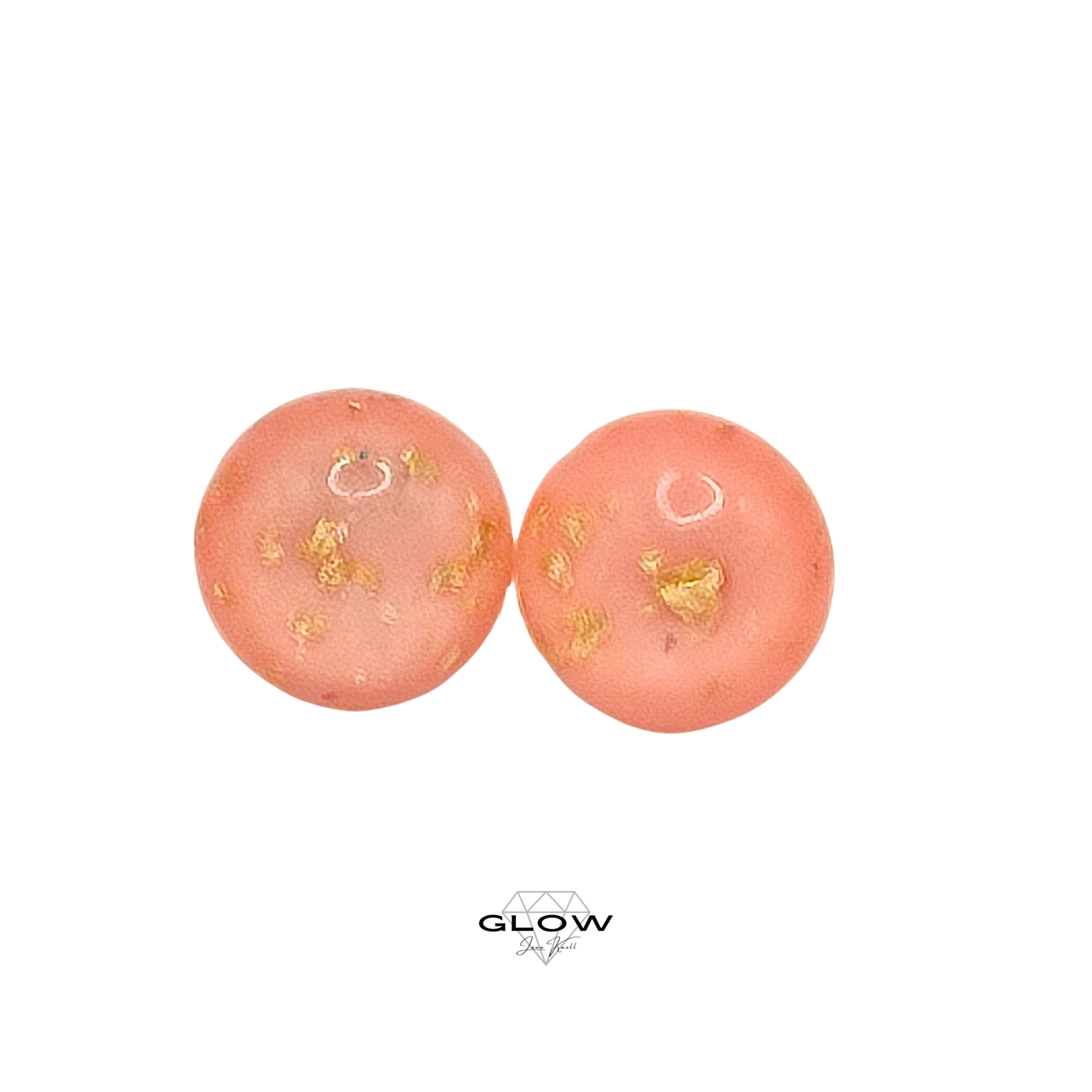 Kuppel-Ohrstecker mit Goldflitter