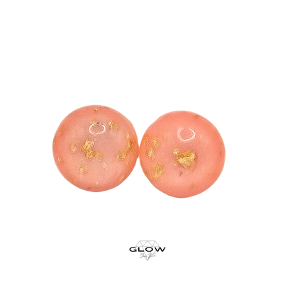 Kuppel-Ohrstecker mit Goldflitter