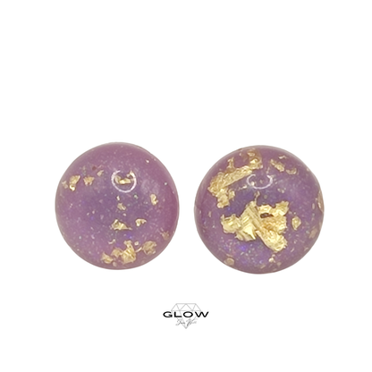 Kuppel-Ohrstecker mit Goldflitter