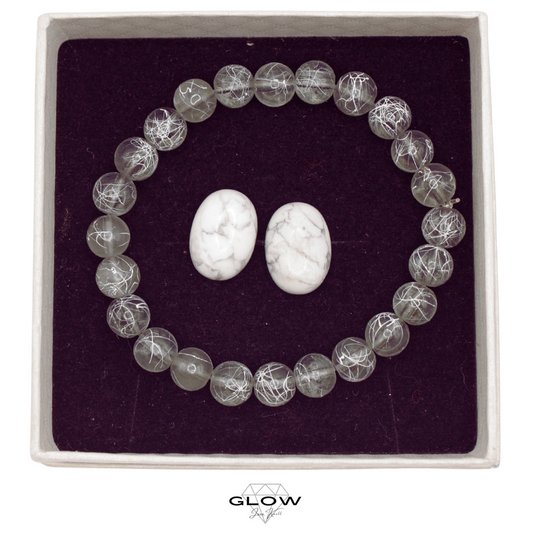 Schmuckset / Perlenarmband und Ohrstecker