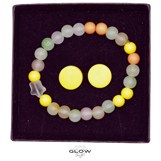 Schmuckset / Perlenarmband und Ohrstecker