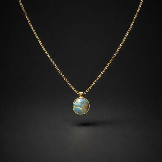 Halskette „Ocean Glow“ – 18k vergoldeter Edelstahl