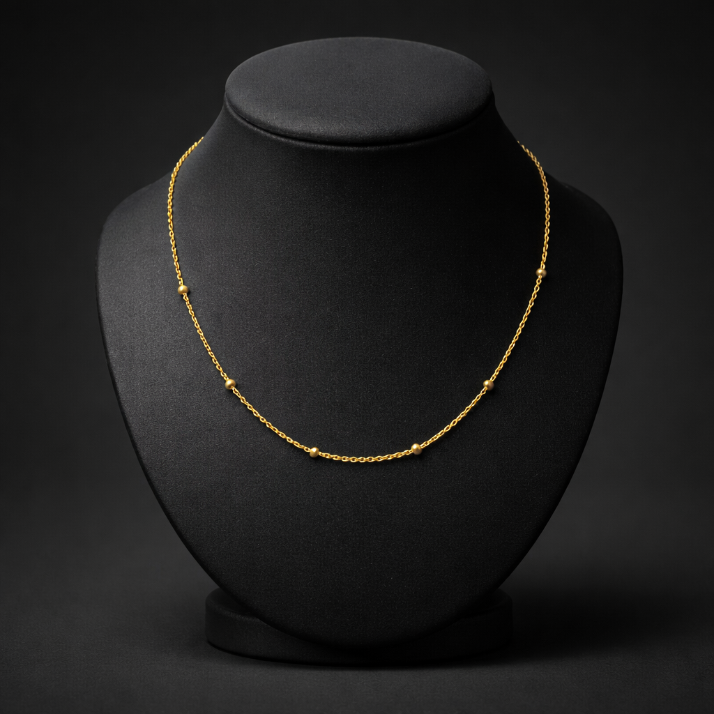 Halskette „Golden Dots“ – 18k vergoldeter Edelstahl