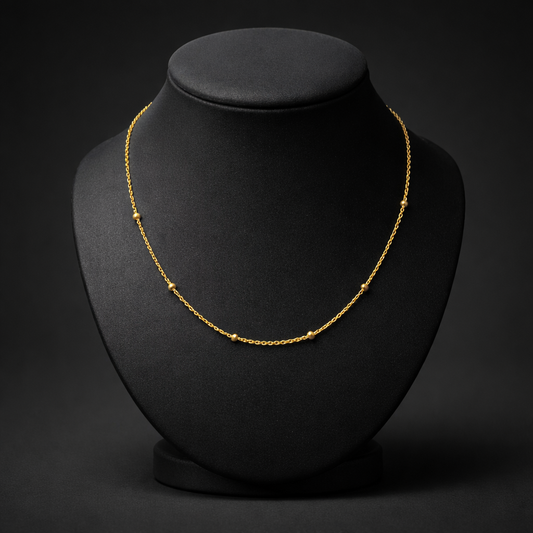 Halskette „Golden Dots“ – 18k vergoldeter Edelstahl