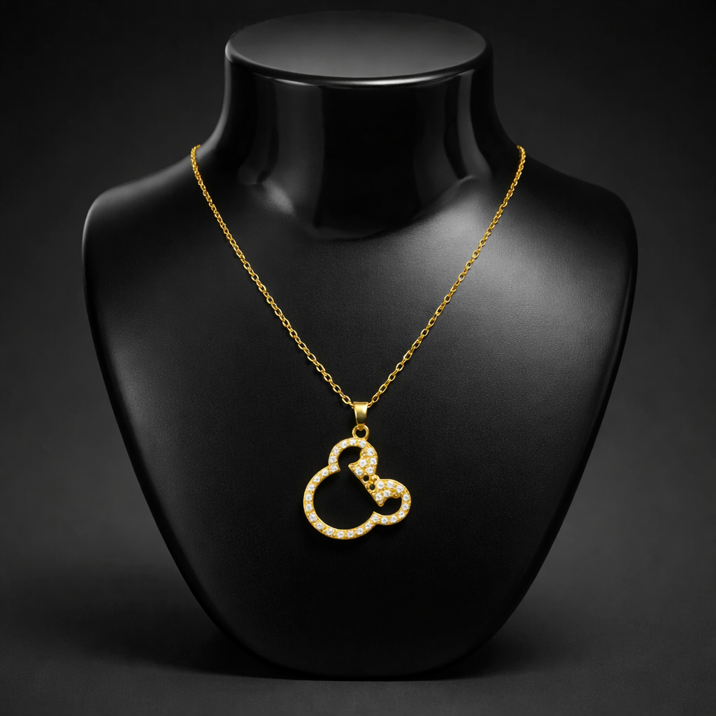 Halskette „Minnie Mouse“ – 18k vergoldeter Edelstahl