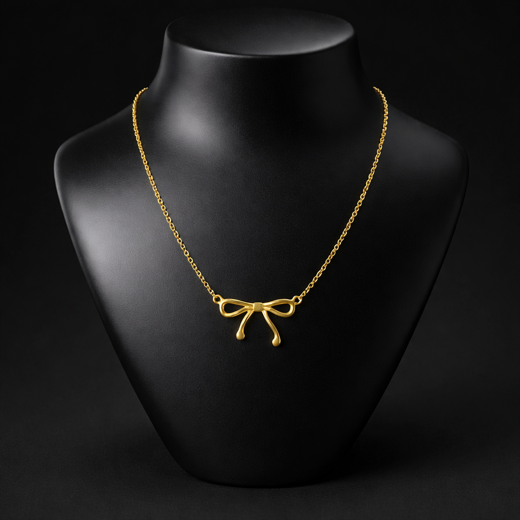 Halskette „Golden Bow“ – 18k vergoldeter Edelstahl