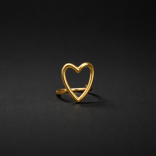 Herz-Ring – 18k vergoldeter Edelstahl