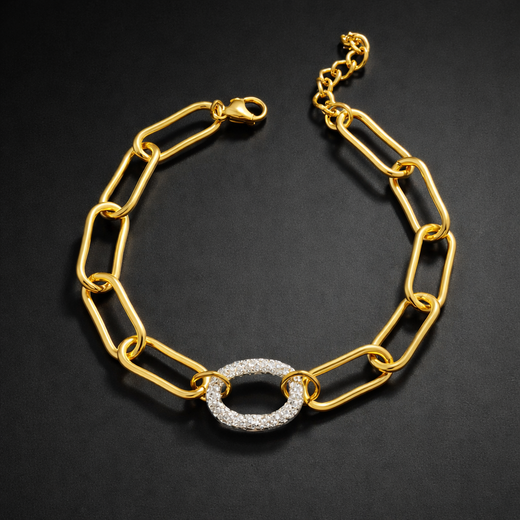 Statement-Armband "Modern Mix" – Bicolor-Optik