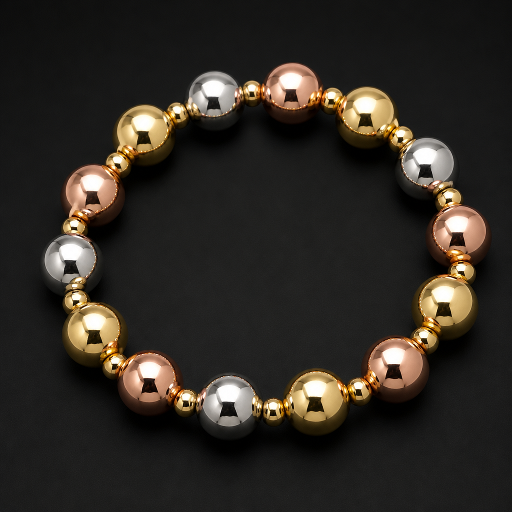 Statement Perlenarmband "TriColor"