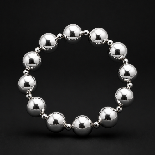 Statement Perlenarmband "Silver"
