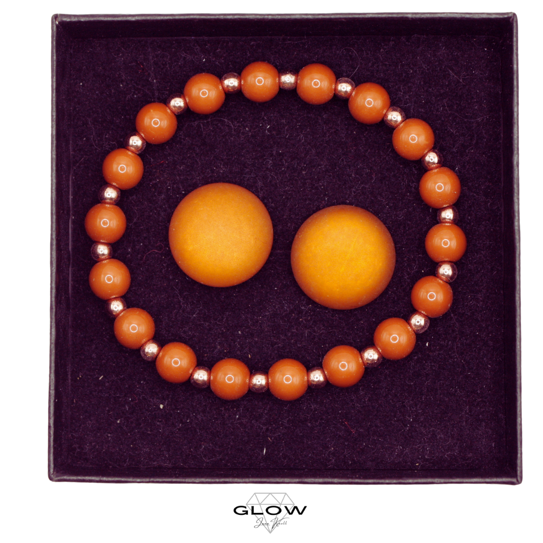 Schmuckset / Perlenarmband und Ohrstecker