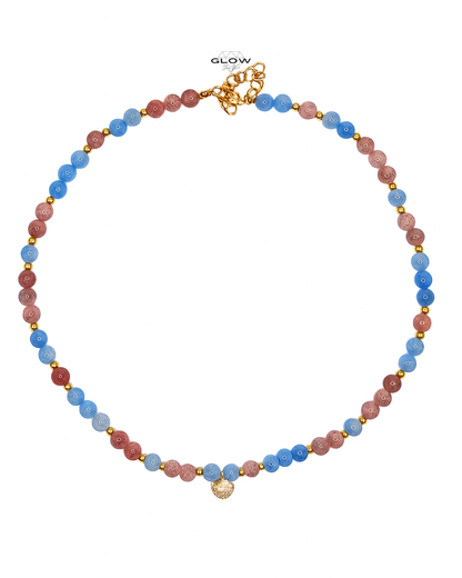 Halskette aus Natursteinperlen