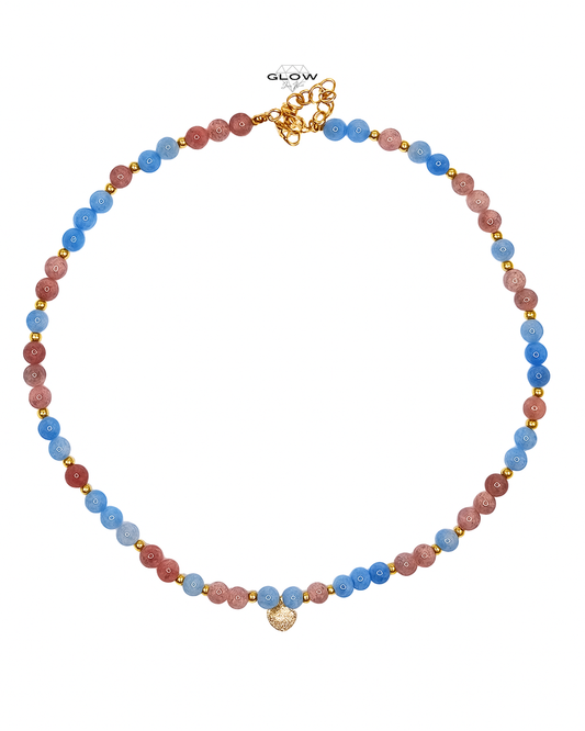 Halskette aus Natursteinperlen