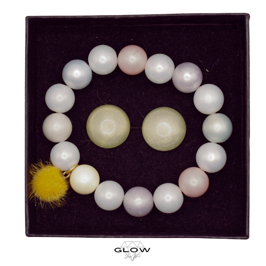 Schmuckset / Perlenarmband und Ohrstecker