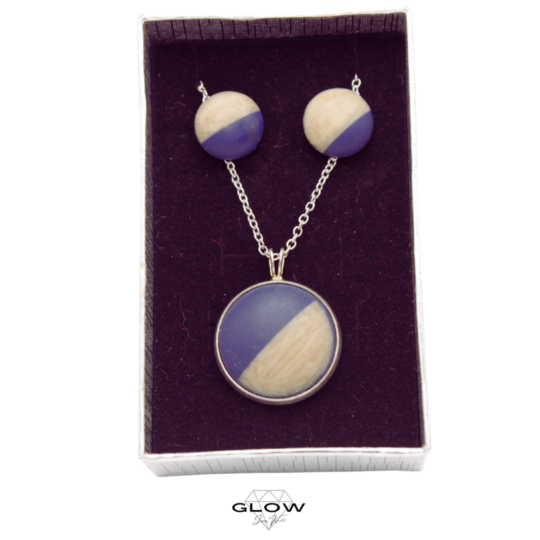 Schmuckset / Motivcabochon Kette und Ohrstecker