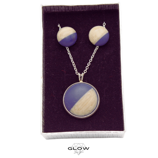 Schmuckset / Motivcabochon Kette und Ohrstecker