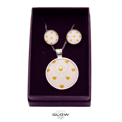 Schmuckset / Motivcabochon Kette und Ohrstecker