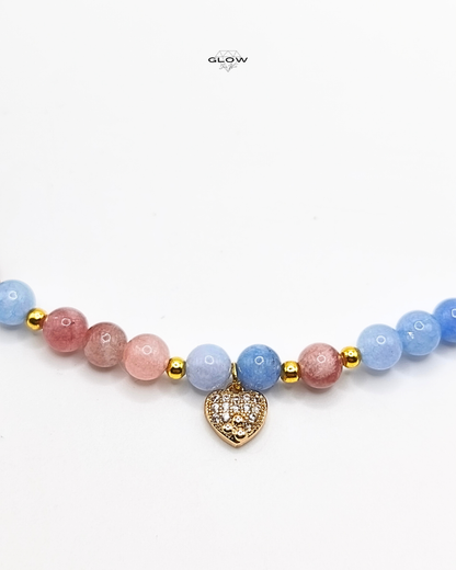 Halskette aus Natursteinperlen