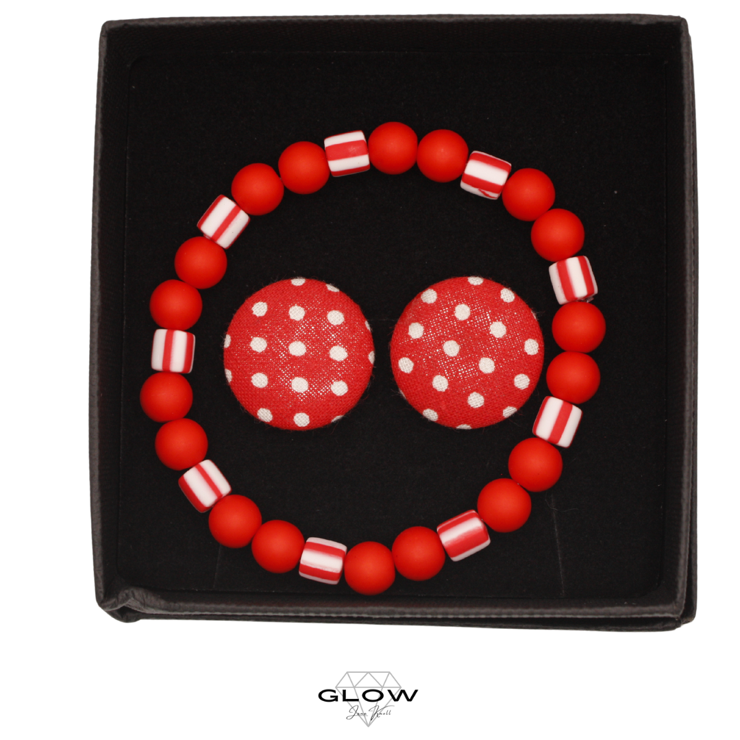 Schmuckset / Perlenarmband und Ohrstecker