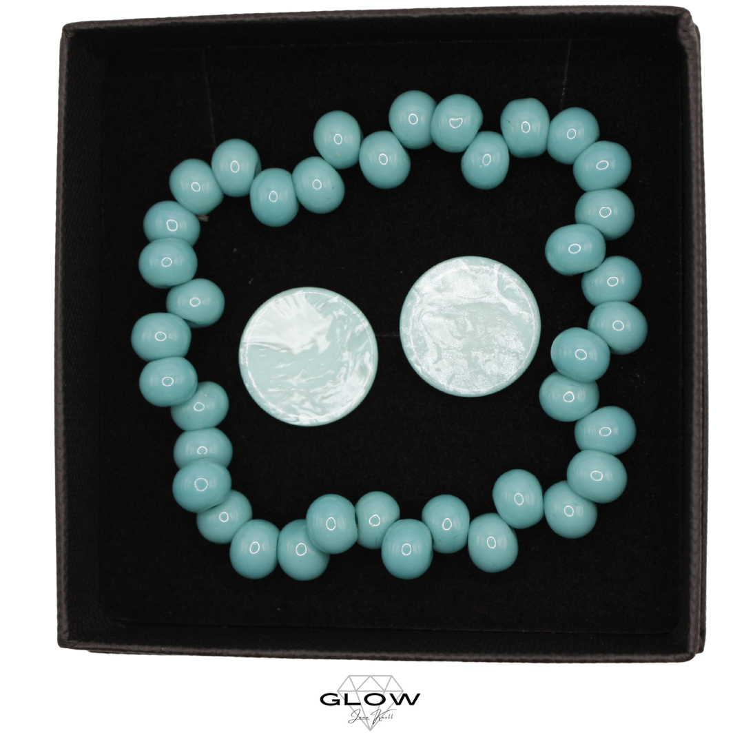 Schmuckset / Perlenarmband und Ohrstecker