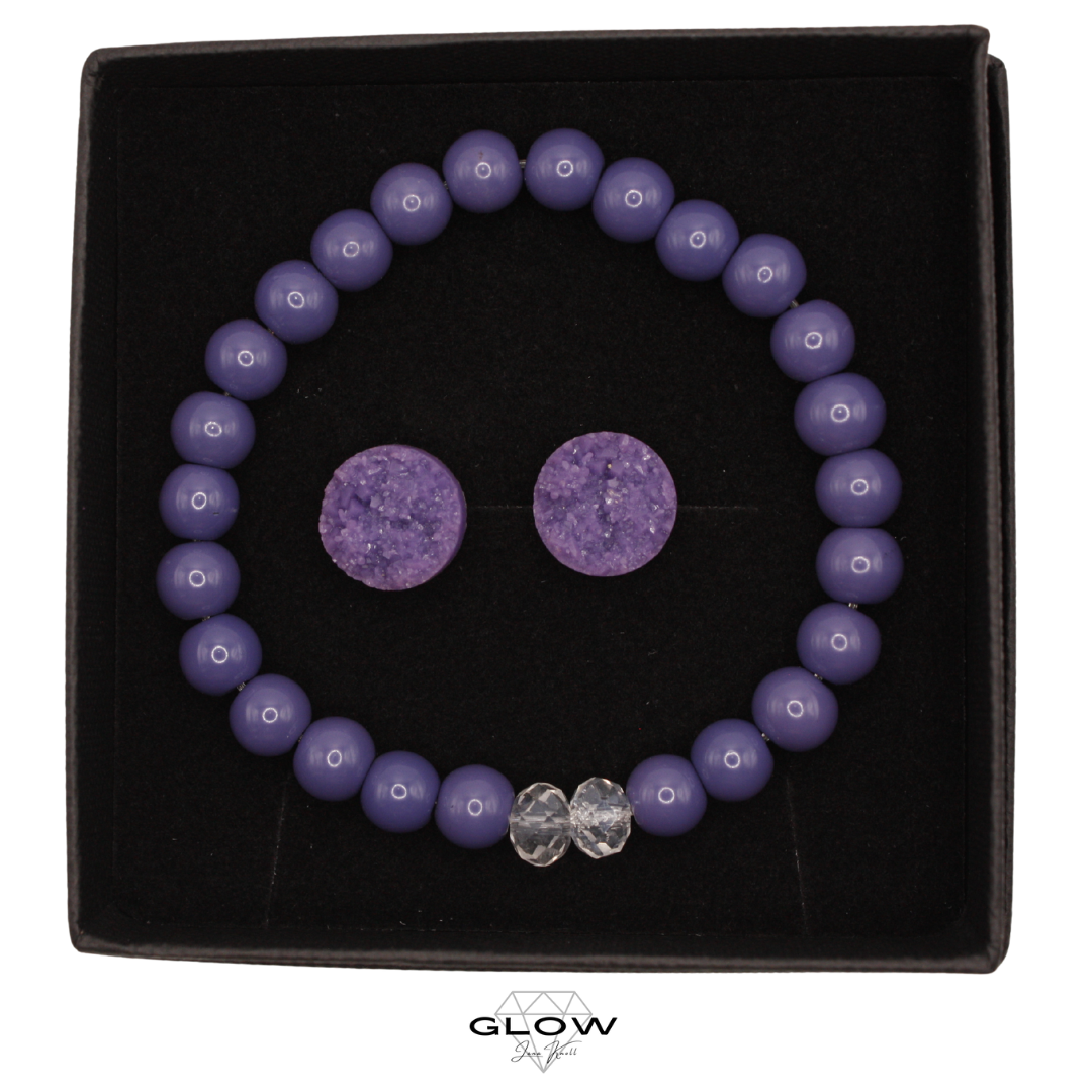 Schmuckset / Perlenarmband und Ohrstecker