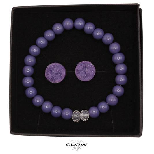 Schmuckset / Perlenarmband und Ohrstecker