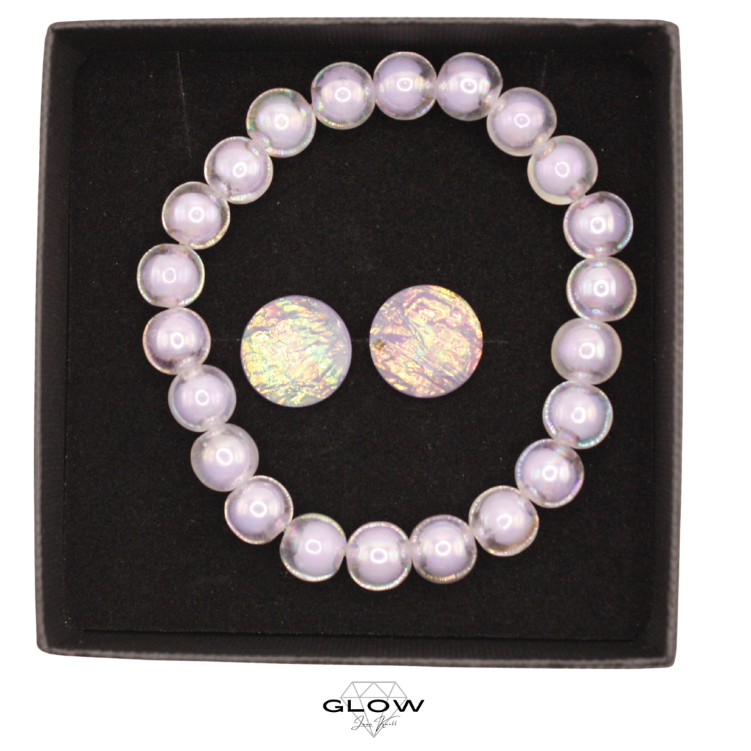 Schmuckset / Perlenarmband und Ohrstecker