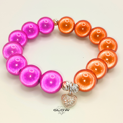 Statement-Armband "Duo" mit schillernden 14 mm Miracle Beads