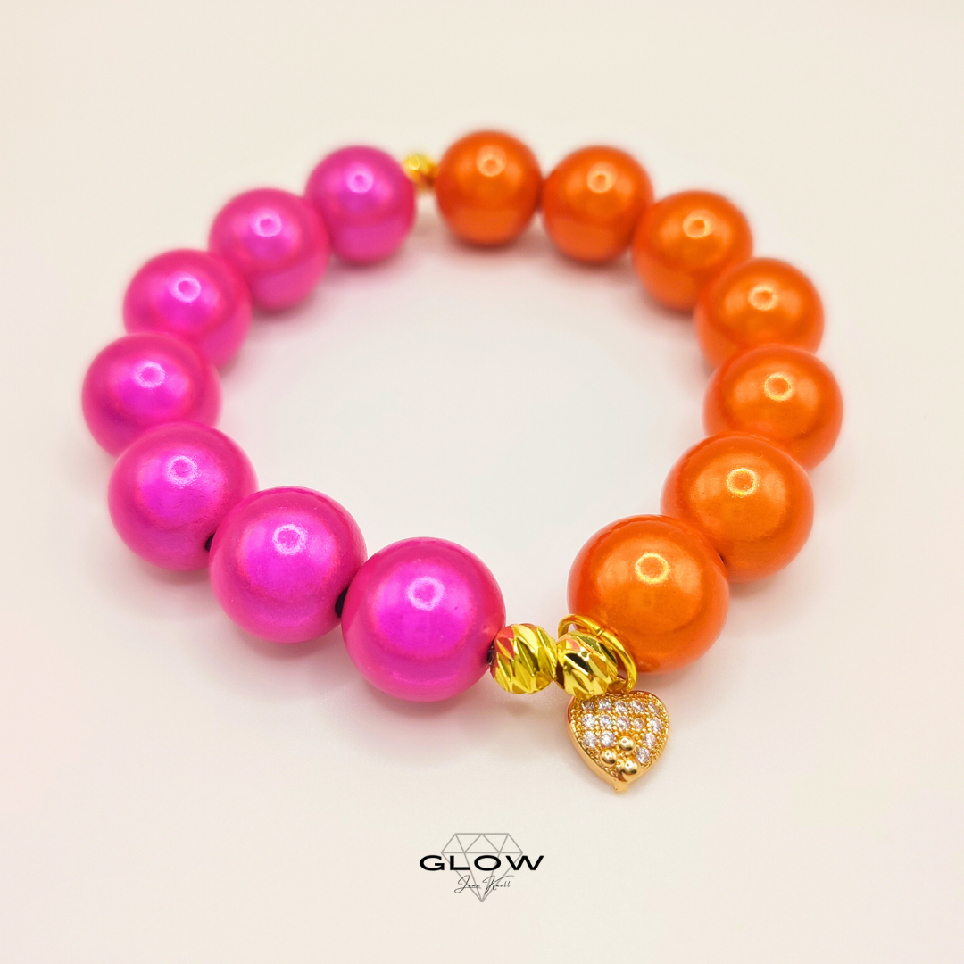 Statement-Armband "Duo" mit schillernden 14 mm Miracle Beads