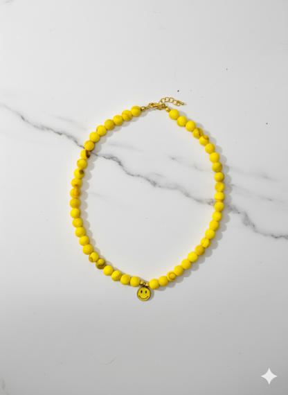 Perlenkette aus Naturstein mit Charm