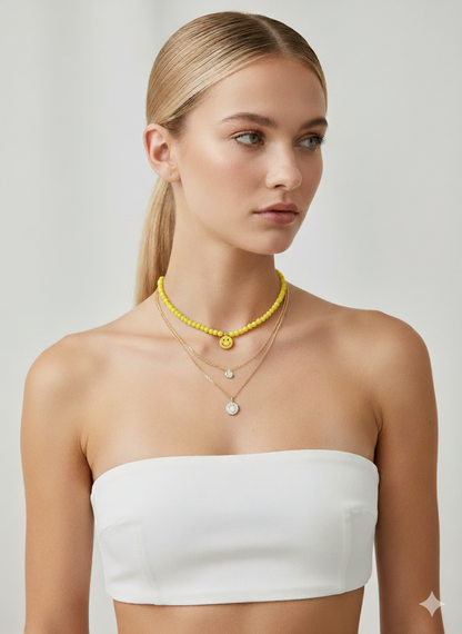 Perlenkette aus Naturstein mit Charm