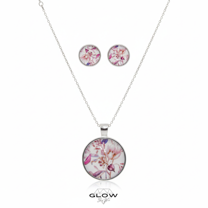 Schmuckset / Motivcabochon Kette und Ohrstecker