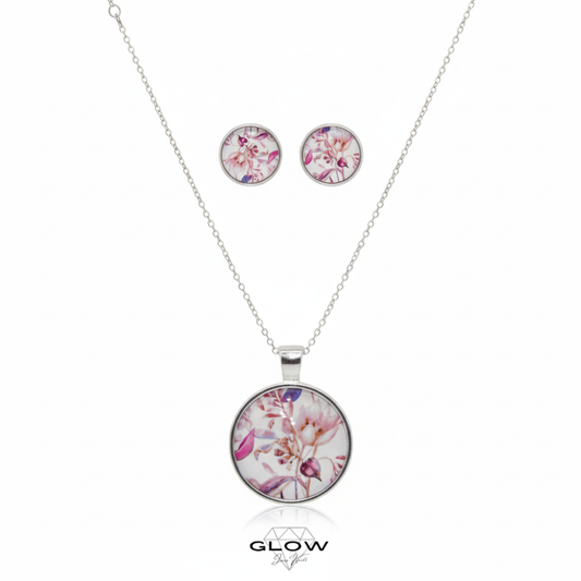 Schmuckset / Motivcabochon Kette und Ohrstecker