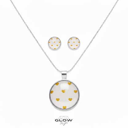 Schmuckset / Motivcabochon Kette und Ohrstecker