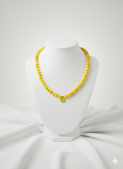 Perlenkette aus Naturstein mit Charm