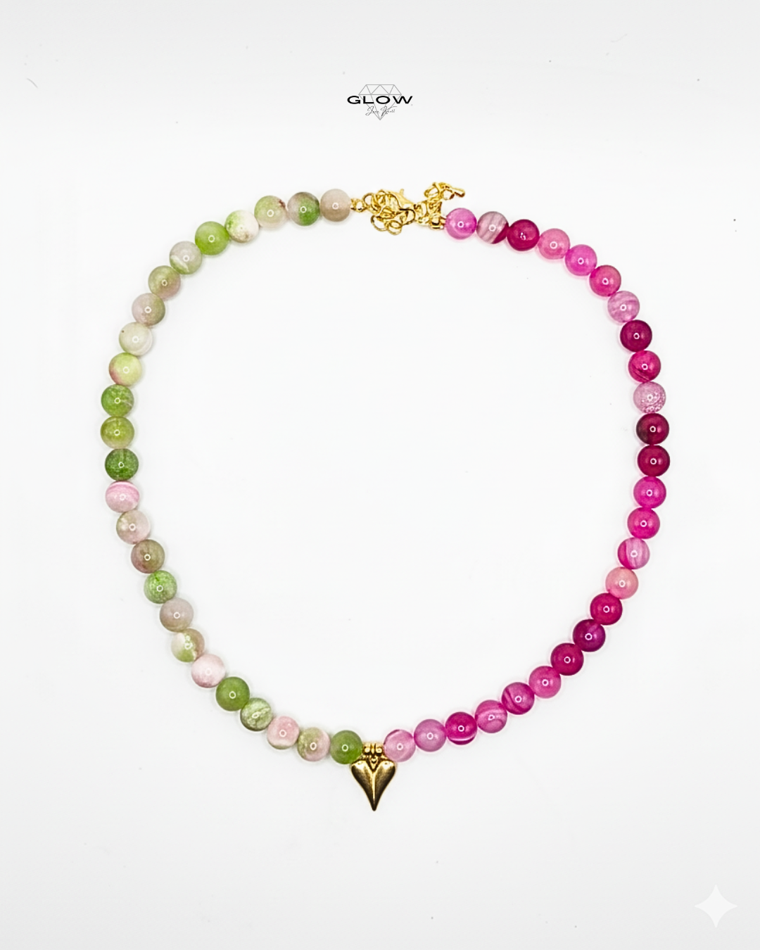 Halskette aus Natursteinperlen