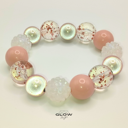 Statement-Armband "Rosè" mit schillernden 16mm Miracle Beads