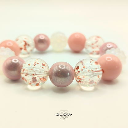 Statement-Armband "Rosè" mit schillernden 16mm Miracle Beads