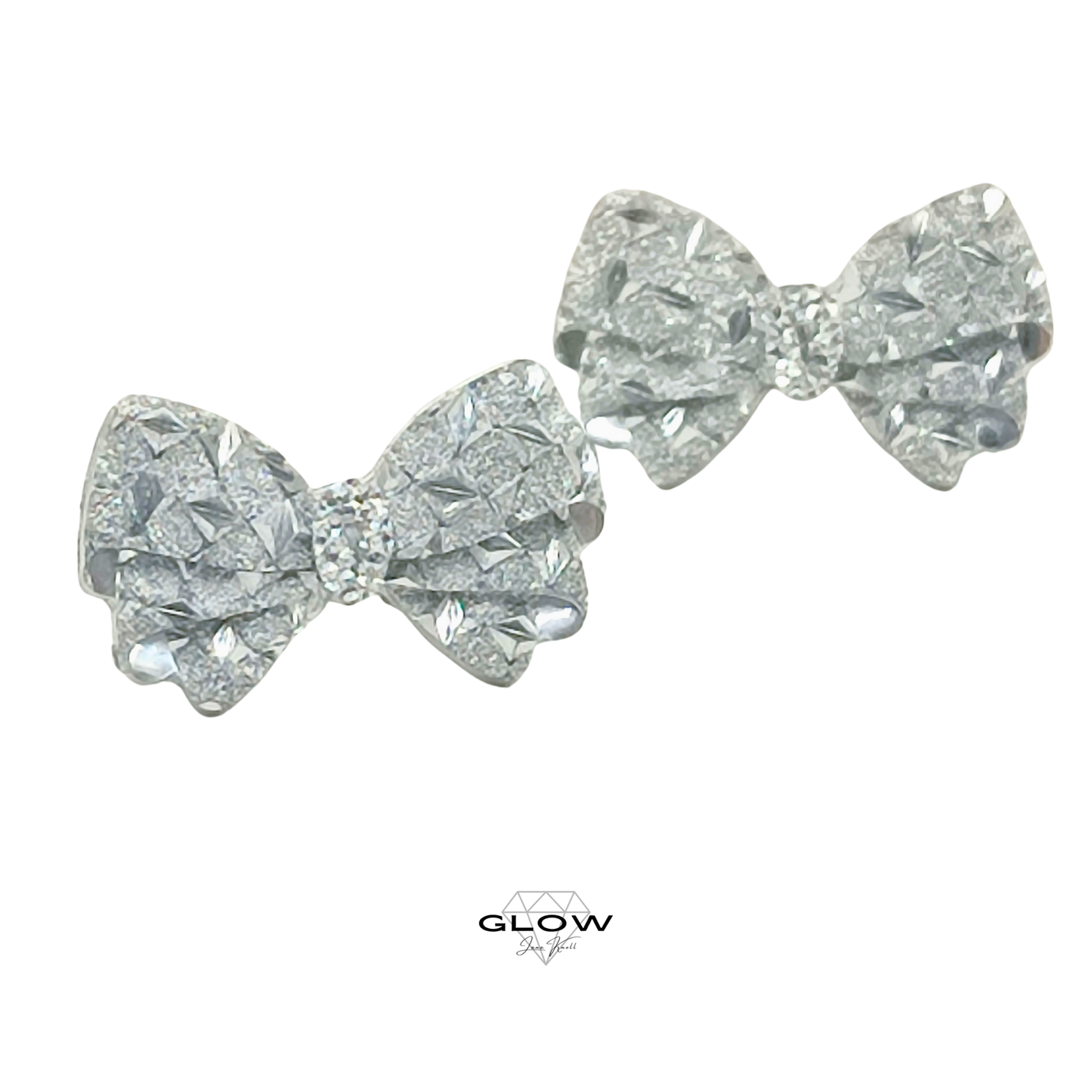 Funkelnde Schleifen-Ohrstecker